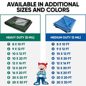 TUFFBOY Waterproof Tarp - 12x20 Heavy-Duty Protection