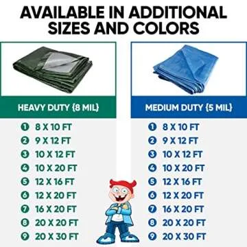 TUFFBOY Waterproof Tarp - 12x20 Heavy-Duty Protection