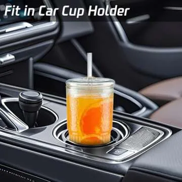 Elegant Glass Cups with Lids and Straws for Iced Coffee