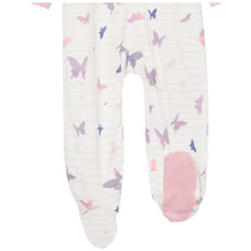 HonestBaby Organic Zip-Front Footed Pajamas for Baby Girls