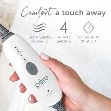 Pure Enrichment PureRelief Deluxe Foot Warmer - 4 Heat Settings, Universal Size, Soft Micromink & Sherpa, Use at Home or The Office, Durable Anti-Slip Sole, 2-Hour Auto Shut-Off, & Machine Washable