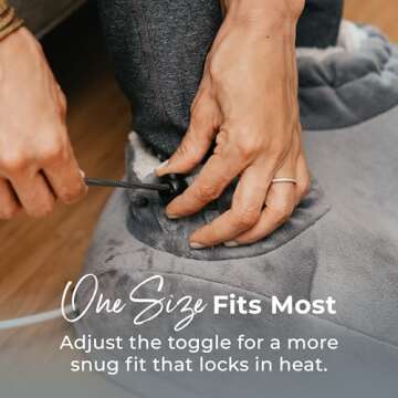 Pure Enrichment PureRelief Deluxe Foot Warmer - 4 Heat Settings, Universal Size, Soft Micromink & Sherpa, Use at Home or The Office, Durable Anti-Slip Sole, 2-Hour Auto Shut-Off, & Machine Washable