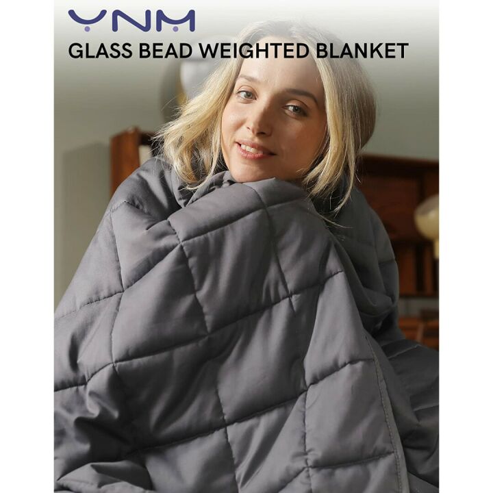 YnM Weighted Blanket 15lbs - Dark Grey 48"x72"