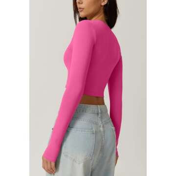 QINSEN Women's Square Neck Crop Top - Sexy Slim Fit
