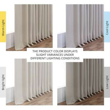 HPD Half Price Drapes Faux Linen Textured Room Darkening Curtains for Bedroom 120 Inches Long (1 Pan...