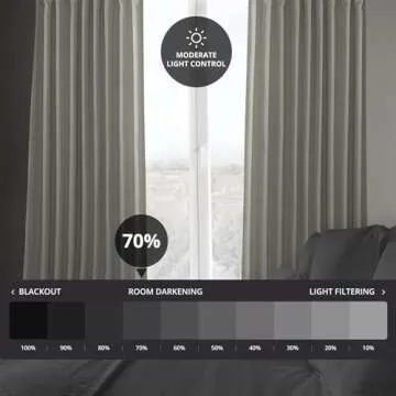 HPD Half Price Drapes Faux Linen Textured Room Darkening Curtains for Bedroom 120 Inches Long (1 Panel), 100W X 120L Extra Wide Curtains for Living Room Home Decor, Birch