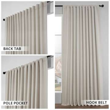 HPD Half Price Drapes Faux Linen Textured Room Darkening Curtains for Bedroom 120 Inches Long (1 Panel), 100W X 120L Extra Wide Curtains for Living Room Home Decor, Birch