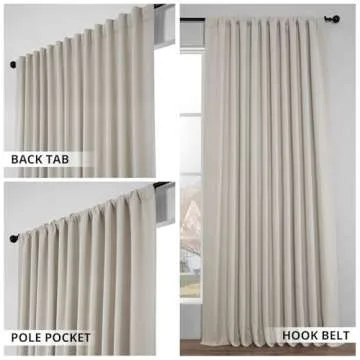 HPD Half Price Drapes Faux Linen Textured Room Darkening Curtains for Bedroom 120 Inches Long (1 Panel), 100W X 120L Extra Wide Curtains for Living Room Home Decor, Birch