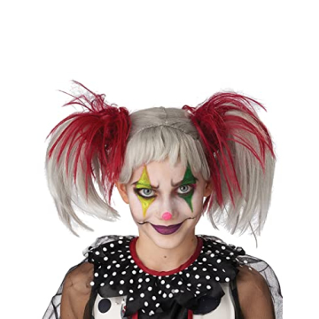 California Costumes Adult Red Glow in The Dark Punk Pigtails Halloween Wig