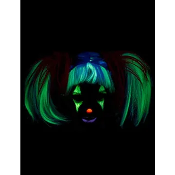 Vibrant Glow in The Dark Punk Pigtails Halloween Wig