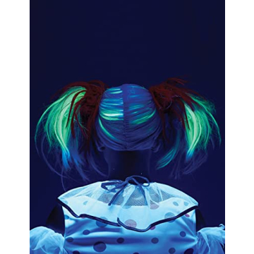 Vibrant Glow in The Dark Punk Pigtails Halloween Wig