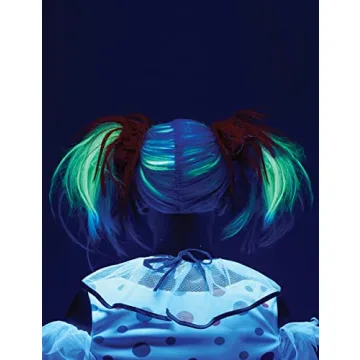 Vibrant Glow in The Dark Punk Pigtails Halloween Wig