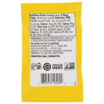 SunButter® Natural Sunflower Seed Butter (1.1 oz | Pack of 30): Gluten-Free, Vegan Butter Rich in Plant-Based Protein, Ideal for Healthy Snacks, Sandwiches, Cooking, Baking, and More