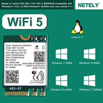 NETELY 1200Mbps Wireless-AC 8260NGW WiFi Adapter
