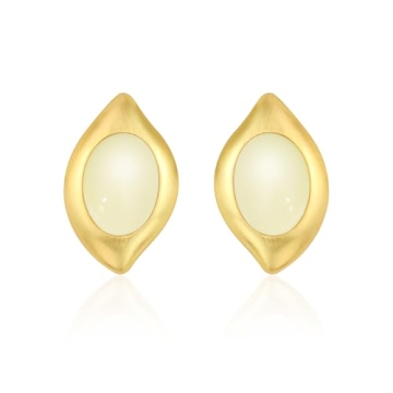 NANDUDU Gold Chunky Earrings - Vintage Teardrop with Onyx Stone - Hypoallergenic Jewelry for Women