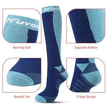 KUYOU Ski Socks - Thick Warm Knee High Winter Socks