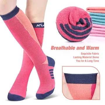 KUYOU Ski Socks - Thick Warm Knee High Winter Socks