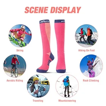 KUYOU Ski Socks - Thick Warm Knee High Winter Socks