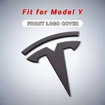 Nanaholy Model Y Accessories for Tesla Emblem Sticker 2PCS/Set 2024 2023 2022 2021 2020 Logo Decal (...