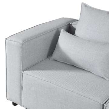 BIOEVER Modern Large L-Shape Sectional Sofa with Movable Ottoman,4 Seater Convertible Couch Sleeper Sofa Bed for Living Room,Apartment and Office (Gray)