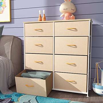 YITAHOME Storage Tower with 8 Drawers in Beige