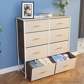 YITAHOME Storage Tower with 8 Drawers in Beige
