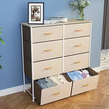 YITAHOME Storage Tower with 8 Drawers in Beige