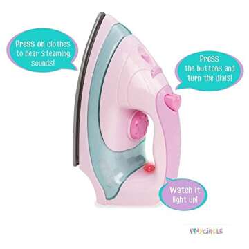 Battat- Play Circle- House Cleaning Set For Kids – Toy Iron – Foldable Ironing Board - Pretend Play - 3 years +