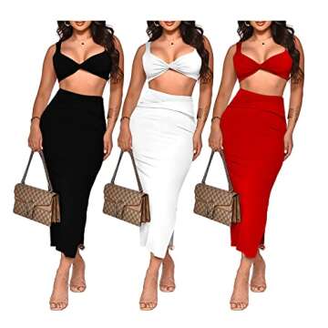 ThusFar 2 Piece Skirt Sets for Women Two Piece Skirt Outfits for Women Sexy Dress for Women Party Dress for Women