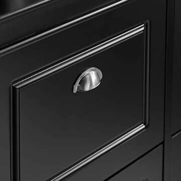 Haotian Black Shoe Cabinet with 4 Flip Drawers for Entryway