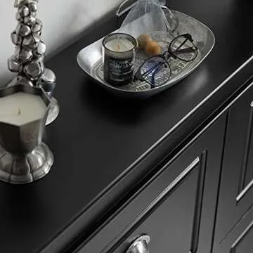 Haotian Black Shoe Cabinet with 4 Flip Drawers for Entryway