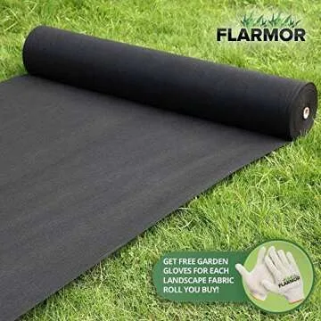 FLARMOR Non-Woven Landscape Fabric–4Ftx100Ft, 1.8oz Weed Barrier Cloth, Heavy Duty Garden Weed Bar...