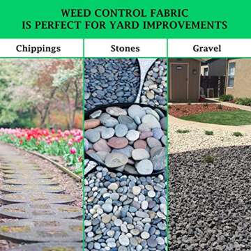 FLARMOR Non-Woven Landscape Fabric–4Ftx100Ft, 1.8oz Weed Barrier Cloth, Heavy Duty Garden Weed Barrier Fabric Roll, Landscaping Fabric Weed Control W/WeedStop Technology, Commercial Weed Block (Black)