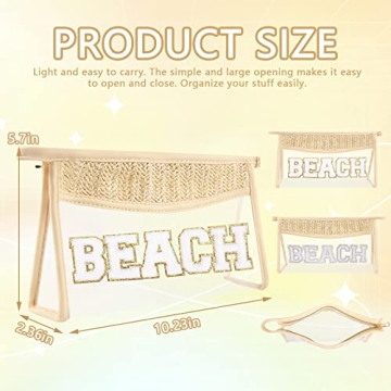 Iqimott Boho Patch Stuff Bag - Stylish Clear Makeup Bag