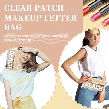 Iqimott Boho Patch Stuff Bag - Stylish Clear Makeup Bag