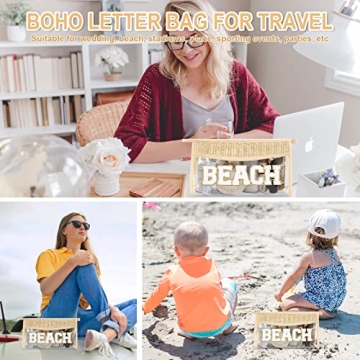 Iqimott Boho Patch Stuff Bag - Stylish Clear Makeup Bag