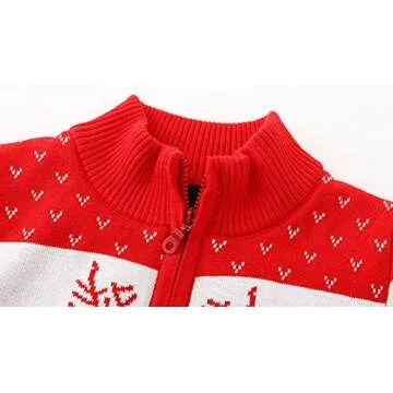 Toddler Boy Zip Up Christmas Cardigan Sweater