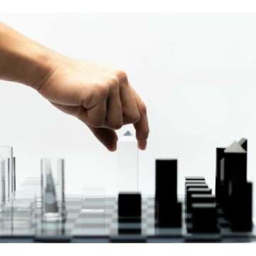 Luxury Lucite Chess Set - Modern 13" x 13" Design