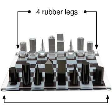 Luxury Lucite Chess Set - Modern 13" x 13" Design