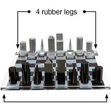 Luxury Lucite Chess Set - Modern 13" x 13" Design