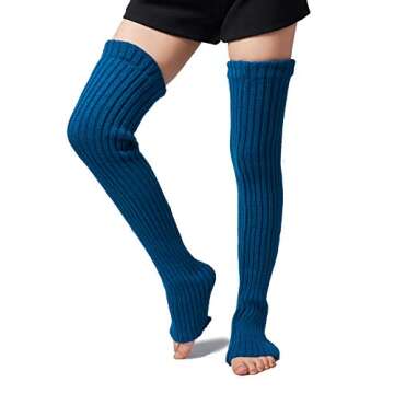 Leotruny Women's Winter Over Knee High Footless Socks Knit Leg Warmers