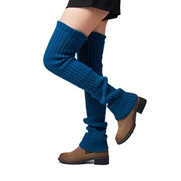 Leotruny Women's Stylish Winter Leg Warmers in Peacock Blue
