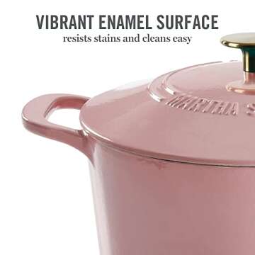 Martha Stewart 7 QT Pink Dutch Oven for Every Cook