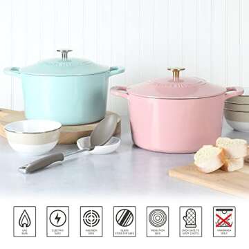 Martha Stewart 7 QT Pink Dutch Oven for Every Cook