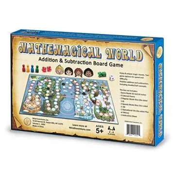 Mathemagical World - Addition & Subtraction Math Board Game for Kids, 2-4 players, Ages 5+ and Perfect for Homeschool, Kindergarten, Pre-k, and Gifted & Talented Prep