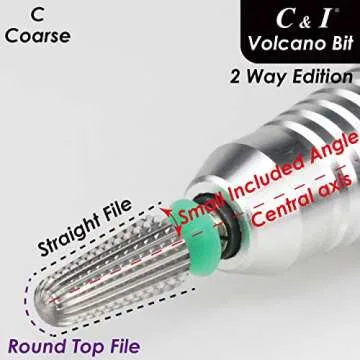 C&I Volcano Nail Drill, 2 Rotate Directions Design, Both for Left handed and Right Handed Nail Lovers, for Manicure Drill Machine (Coarse)