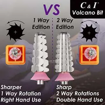 C&I Volcano Nail Drill, 2 Rotate Directions Design, Both for Left handed and Right Handed Nail Lovers, for Manicure Drill Machine (Coarse)