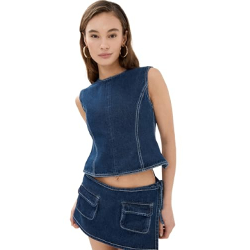 Lioness Women's Countryside Top - Stylish Denim with Tie Closure for Summer Fun