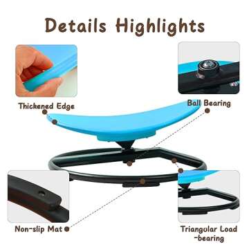 GAKINUNE Kids Sensory Chair for Autism Kids Swivel Chair, Sensory Spin Chair Seat Improve Physical Coordination Wobble Chair for Kids Sit and Spin Relief of Motion Sickness (Blue)