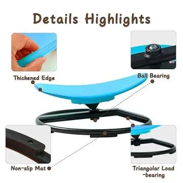 GAKINUNE Kids Sensory Chair for Autism Kids Swivel Chair, Sensory Spin Chair Seat Improve Physical Coordination Wobble Chair for Kids Sit and Spin Relief of Motion Sickness (Blue)